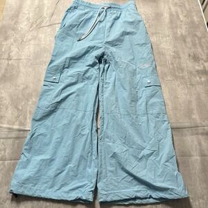 Tulones Mens Track Pants Size Large Baggy Flare Y2K Blue Windbreaker Street